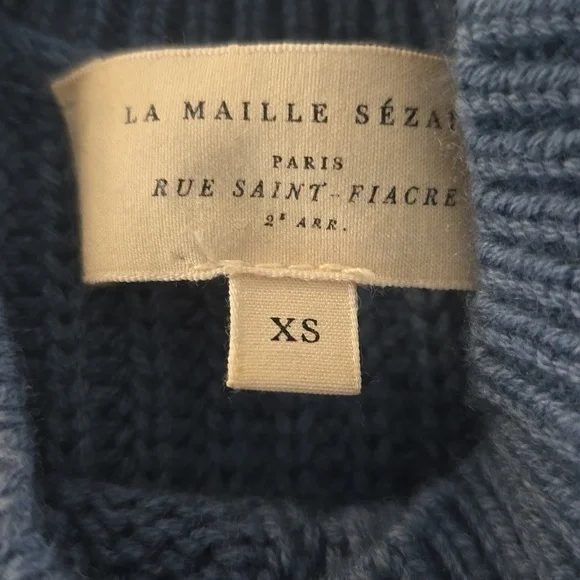 SÉZANE Solal Soft Wool Blend Bauble Knit Sweater In Vintage Blue XS NWOT - Picture 8 of 9